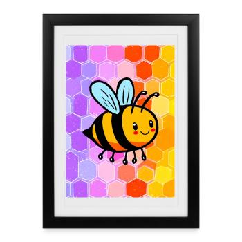 abeille - Affiche encadrée (27 × 37 cm) - noir - Devant