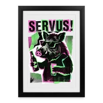 Servus Wild Boar Beer - Framed poster (27 × 37 cm) - black - Front