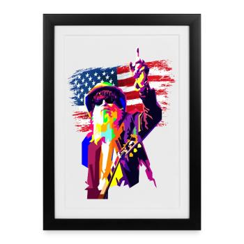 US Rock Sound Pop Art - Framed poster (27 × 37 cm) - black - Front