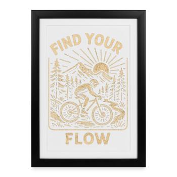 Find Your Flow – Vintage MTB Mountain Bike - Framed poster (27 × 37 cm) - black - Front