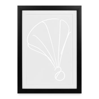 Tableau de badminton - Affiche encadrée (27 × 37 cm) - noir - Devant