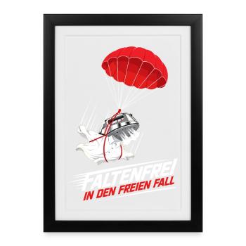 Fallschirm Bügeln Extremsport - Gerahmtes Poster (27 × 37 cm) - Schwarz - Vorne