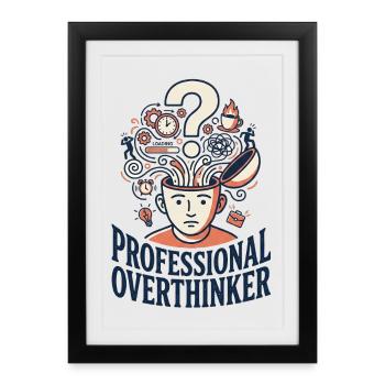 Professional Overthinker - Framed poster (27 × 37 cm) - black - Front