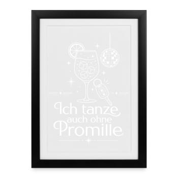 Null Prozent mit voller Attitüde - Gerahmtes Poster (27 × 37 cm) - Schwarz - Vorne