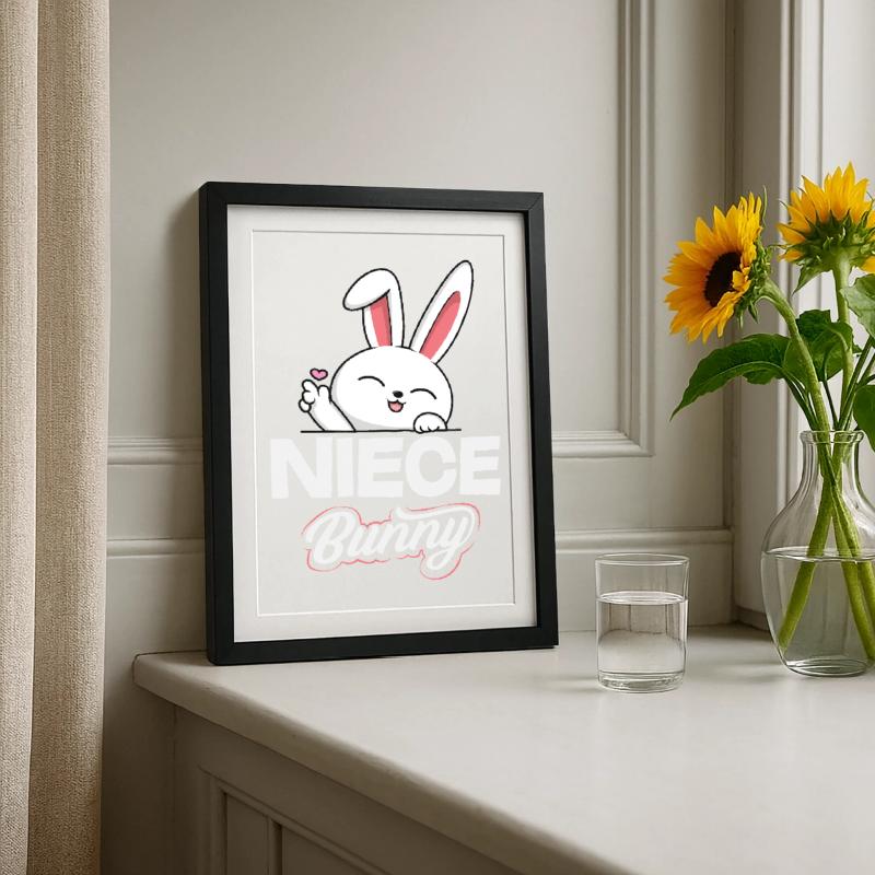 Happy Easter Sweet Easter Bunny Egg Hunt Easter Eggs Framed poster (27 × 37 cm)