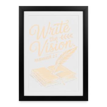 Write the Vision Bible Verse Quill - Framed poster (27 × 37 cm) - black - Front