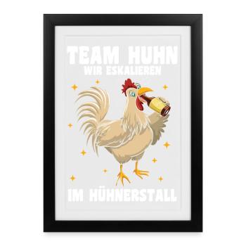 Hühnerflüsterer Huhn Hühnerhalter Hühner - Gerahmtes Poster (27 × 37 cm) - Schwarz - Vorne