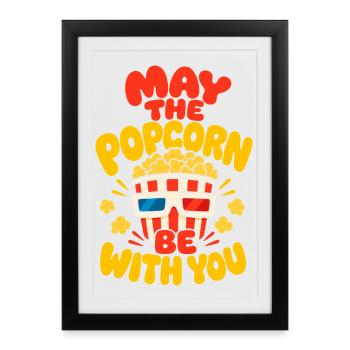 Popcorn Be With You - Framed poster (27 × 37 cm) - black - Front