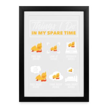 Motifs drôles de canards Citons amoureux de canards - Affiche encadrée (27 × 37 cm) - noir - Devant