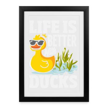 Motifs drôles de canards Citons amoureux de canards - Affiche encadrée (27 × 37 cm) - noir - Devant