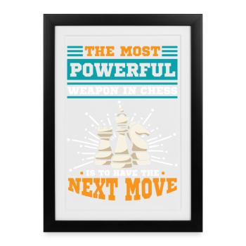Chess Chess Player Chessboard - Framed poster (27 × 37 cm) - black - Front