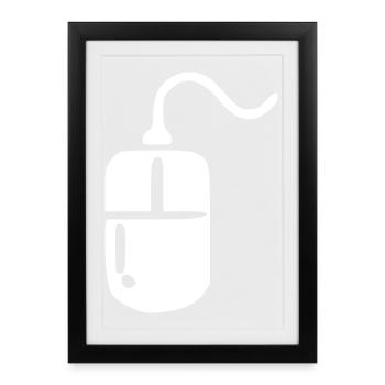Retro_Vintage_80er_90er_Jahre_Maus_Computermaus - Framed poster (27 × 37 cm) - black - Front