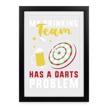 Dart Dartboard Dartpfeil - Framed poster (27 × 37 cm) - black - Front