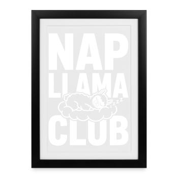 Nap Llama Club – Sleeping Llama - Framed poster (27 × 37 cm) - black - Front