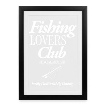 Club des Amoureux de la Pêche - Affiche encadrée (27 × 37 cm) - noir - Devant