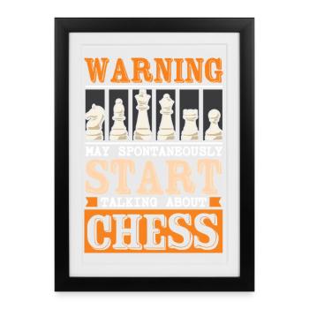 Échiquier des joueurs d’échecs - Affiche encadrée (27 × 37 cm) - noir - Devant