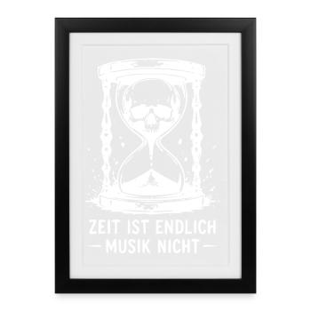 Zeitlose Musik im Totenkopf-Sanduhr - Gerahmtes Poster (27 × 37 cm) - Schwarz - Vorne