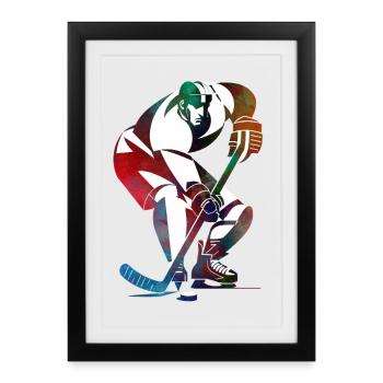 Hockey Sport Art - Framed poster (27 × 37 cm) - black - Front