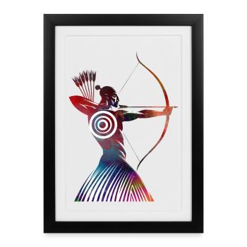 Colorful Shield Archer - Framed poster (27 × 37 cm) - black - Front
