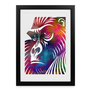 Portrait of a Gorilla - Framed poster (27 × 37 cm) - black - Front