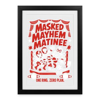 Masked Mayhem Wrestling Chaos - Framed poster (27 × 37 cm) - black - Front