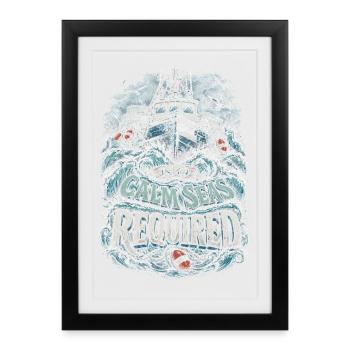 Hummerfänger Hummerfischer No Calm Seas Required - Gerahmtes Poster (27 × 37 cm) - Schwarz - Vorne