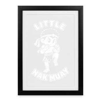 Little Nak Muay – Muay Thai - Gerahmtes Poster (27 × 37 cm) - Schwarz - Vorne