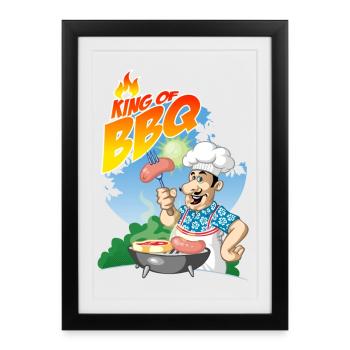 king of BBQ - Affiche encadrée (27 × 37 cm) - noir - Devant