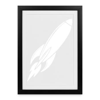 rocket - Framed poster (27 × 37 cm) - black - Front