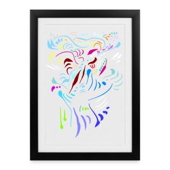 TRIBALE 30 05 - Affiche encadrée (27 × 37 cm) - noir - Devant