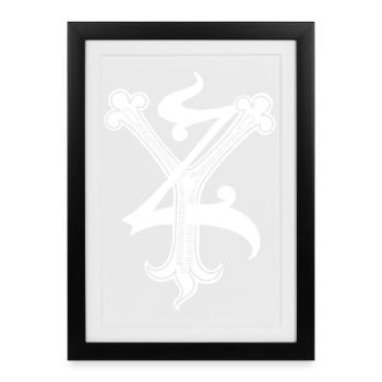 Letters YZ Rapp art - Framed poster (27 × 37 cm) - black - Front