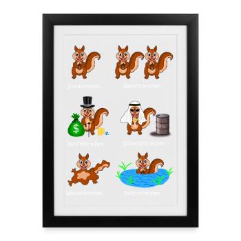squirrels, rich squirrels, sheikh squirrels, - Framed poster (27 × 37 cm) - black - Front