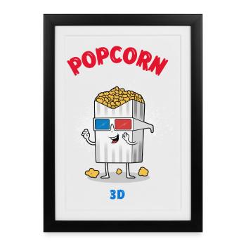 popcorn - Affiche encadrée (27 × 37 cm) - noir - Devant