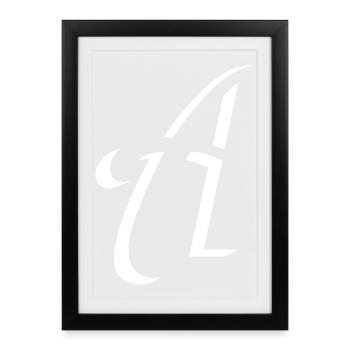 Lettre A, nom, la lettre A - Affiche encadrée (27 × 37 cm) - noir - Devant