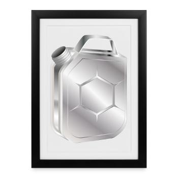 Bidon d’essence au look élégant rétro chrome - Affiche encadrée (27 × 37 cm) - noir - Devant