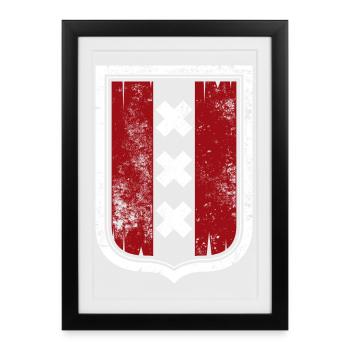 Blason du Bouclier Rouge avec des X blancs - Affiche encadrée (27 × 37 cm) - noir - Devant