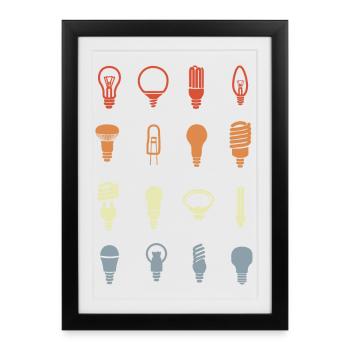 Light bulb sockets - Framed poster (27 × 37 cm) - black - Front