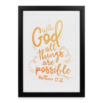 Avec Dieu, tout est possible - Affiche encadrée (27 × 37 cm) - noir - Devant