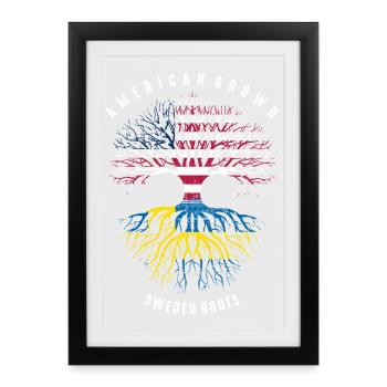 American Grown Sweden Roots - Framed poster (27 × 37 cm) - black - Front