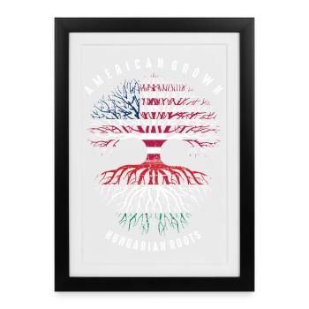 American Hungarian Roots Tree - Framed poster (27 × 37 cm) - black - Front