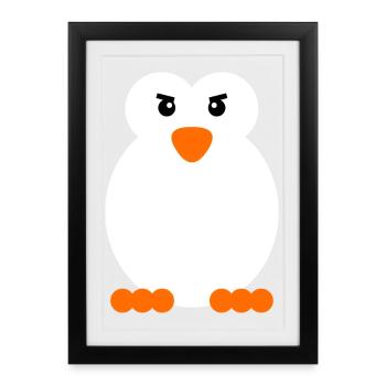 Oiseau de mer Animal Pingouin Antarctique Zoo Oiseau - Affiche encadrée (27 × 37 cm) - noir - Devant