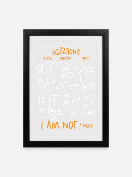 Mathematik Gleichungen - Gerahmtes Poster (27 × 37 cm) - Schwarz