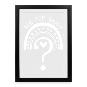 Êtes-vous heureux? - Affiche encadrée (27 × 37 cm) - noir - Devant
