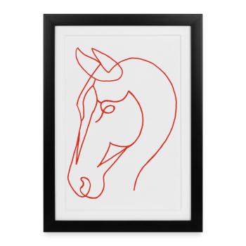 Sketch of the red horse - Framed poster (27 × 37 cm) - black - Front
