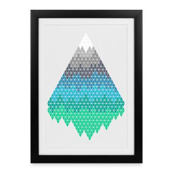 Monts Pixel - Affiche encadrée (27 × 37 cm) - noir - Devant
