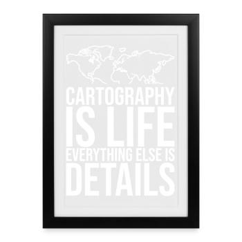 Conception cartographique - Affiche encadrée (27 × 37 cm) - noir - Devant