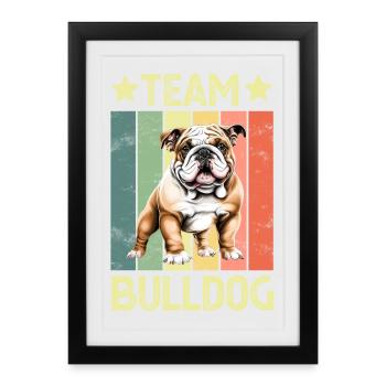Chien bouledogue anglais - Affiche encadrée (27 × 37 cm) - noir - Devant