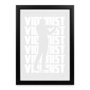 Drôle de violoniste - Affiche encadrée (27 × 37 cm) - noir - Devant