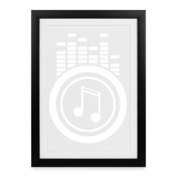 music, music fan, listen to music - Framed poster (27 × 37 cm) - black - Front