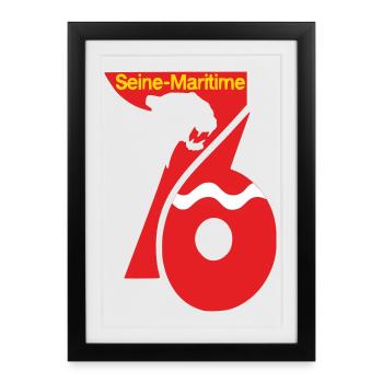 Seine-Maritime - Affiche encadrée (27 × 37 cm) - noir - Devant